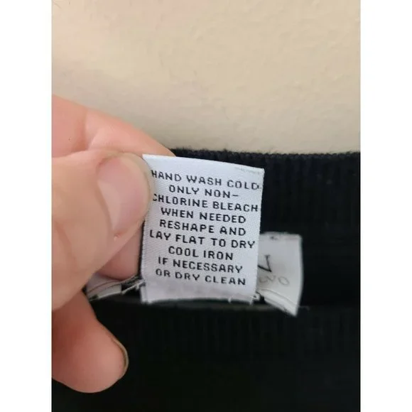 Carmen Marc Valvo Black Dolman Zipper Long Sleeve Pullover Womens Sweater Small - Picture 2 of 9